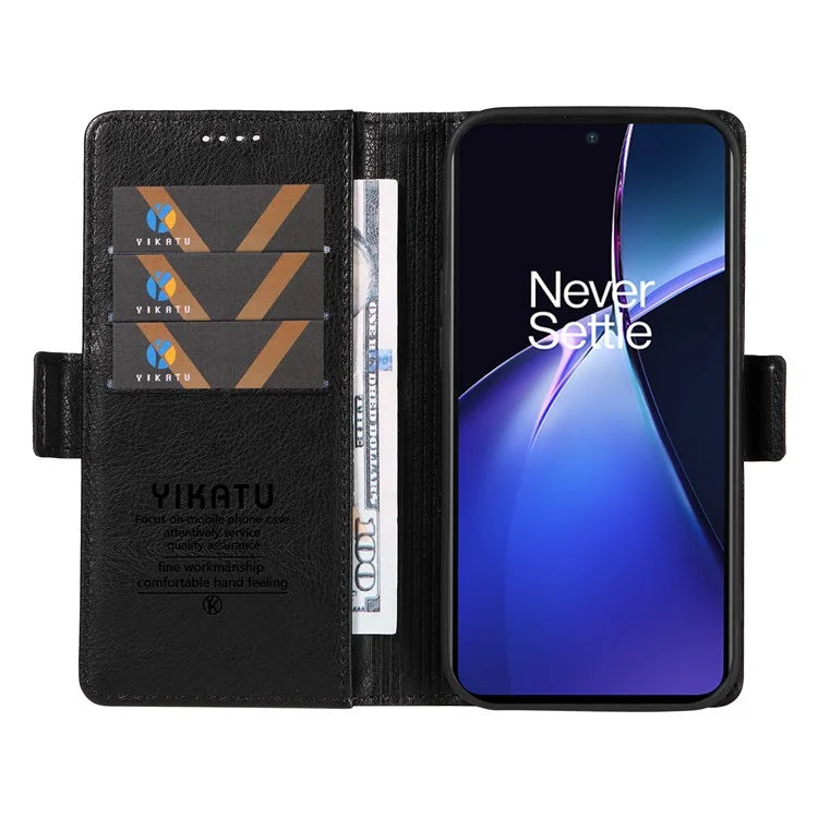 YIKATU YK-007 For OnePlus Nord CE4 Lite 5G / Oppo K12x 5G (China) Wallet Case Litchi Grain Leather Phone Protective Cover