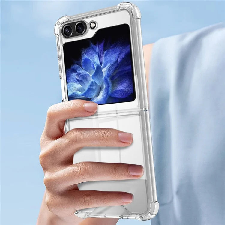 For Samsung Galaxy Z Flip5 5G Case Clear Acrylic Phone Cover Reinforced Corners