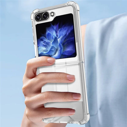 For Samsung Galaxy Z Flip6 5G Case Transparent Hard Acrylic Phone Cover Shockproof Protection