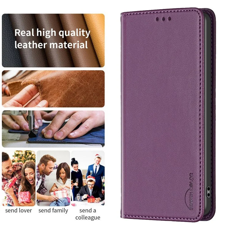 BINFEN COLOR BF18 For Samsung Galaxy A06 Leather Case Card Slots Phone Cover