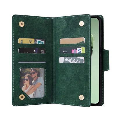 For Samsung Galaxy S24 FE Case Rivet Decor Zipper Pocket Leather Phone Cover