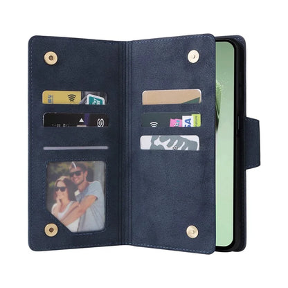 For Samsung Galaxy S24 FE Case Rivet Decor Zipper Pocket Leather Phone Cover