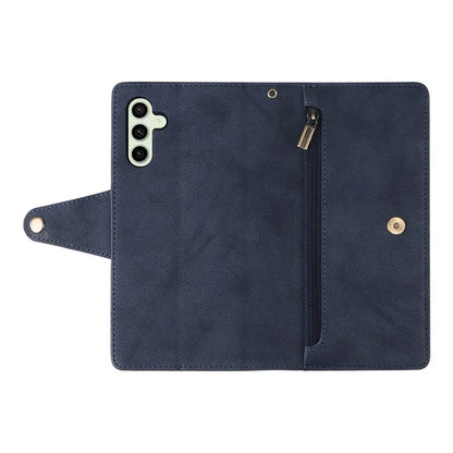 For Samsung Galaxy S24 FE Case Rivet Decor Zipper Pocket Leather Phone Cover