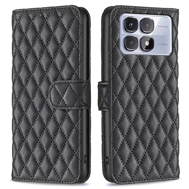 BINFEN COLOR BF Style-14 For Xiaomi Redmi K70 Ultra Case Rhombus Phone Leather Cover Stand