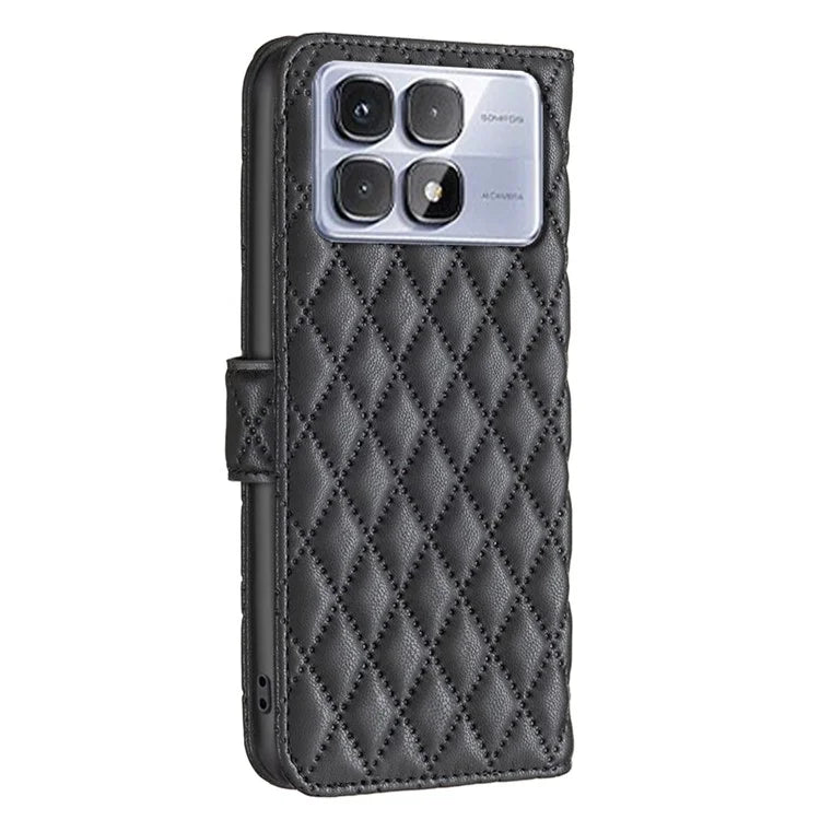 BINFEN COLOR BF Style-14 For Xiaomi Redmi K70 Ultra Case Rhombus Phone Leather Cover Stand