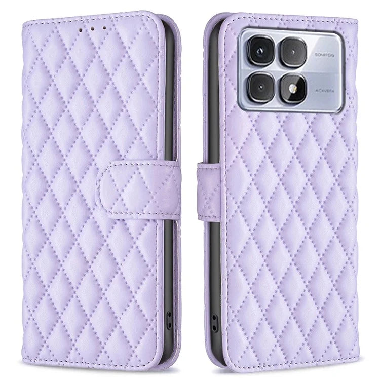 BINFEN COLOR BF Style-14 For Xiaomi Redmi K70 Ultra Case Rhombus Phone Leather Cover Stand