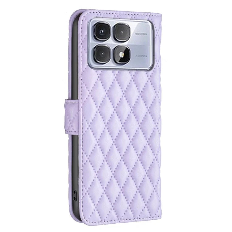 BINFEN COLOR BF Style-14 For Xiaomi Redmi K70 Ultra Case Rhombus Phone Leather Cover Stand