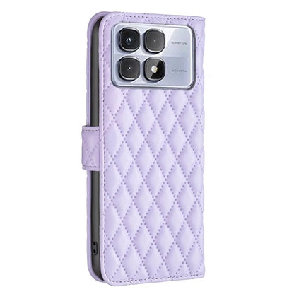 BINFEN COLOR BF Style-14 For Xiaomi Redmi K70 Ultra Case Rhombus Phone Leather Cover Stand