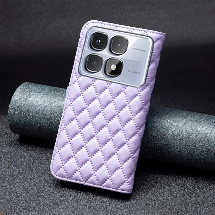 BINFEN COLOR BF Style-14 For Xiaomi Redmi K70 Ultra Case Rhombus Phone Leather Cover Stand