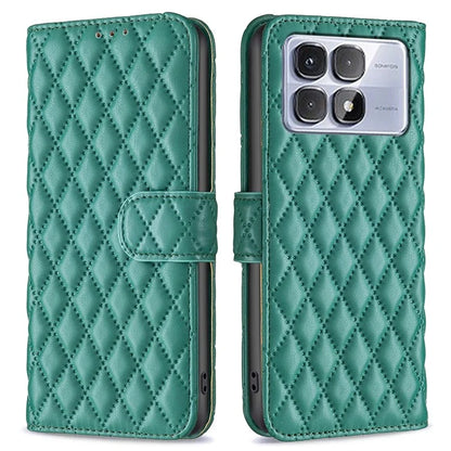 BINFEN COLOR BF Style-14 For Xiaomi Redmi K70 Ultra Case Rhombus Phone Leather Cover Stand