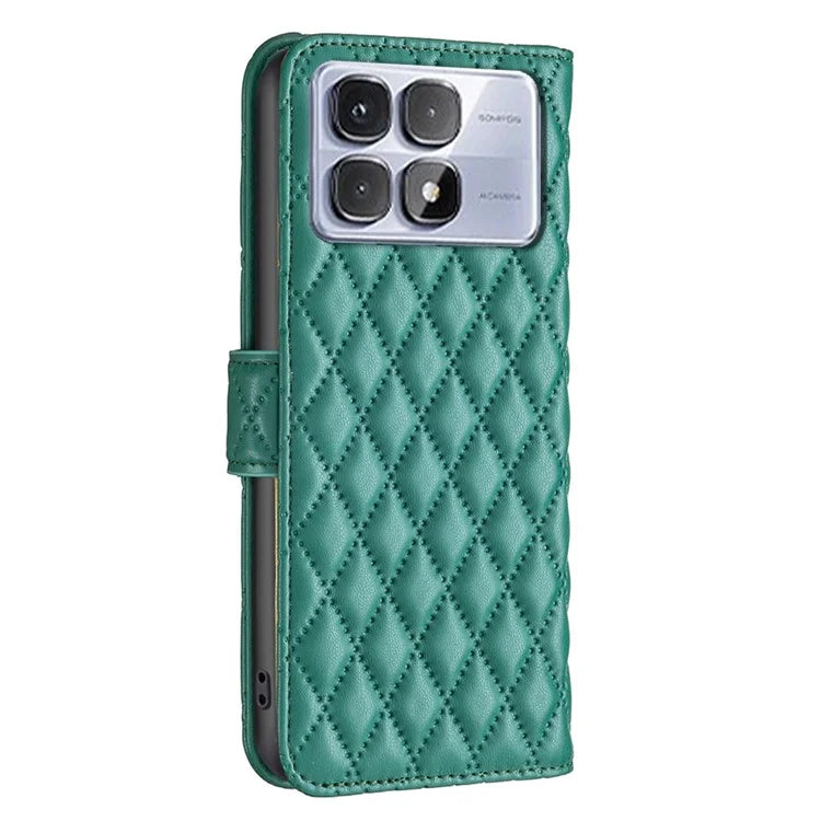 BINFEN COLOR BF Style-14 For Xiaomi Redmi K70 Ultra Case Rhombus Phone Leather Cover Stand