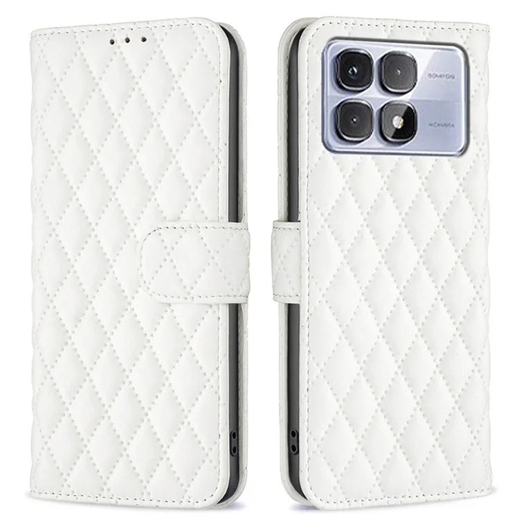BINFEN COLOR BF Style-14 For Xiaomi Redmi K70 Ultra Case Rhombus Phone Leather Cover Stand