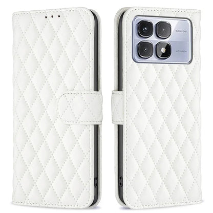 BINFEN COLOR BF Style-14 For Xiaomi Redmi K70 Ultra Case Rhombus Phone Leather Cover Stand