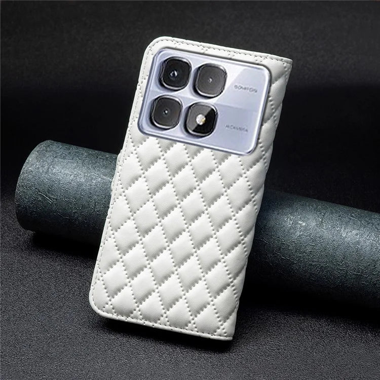 BINFEN COLOR BF Style-14 For Xiaomi Redmi K70 Ultra Case Rhombus Phone Leather Cover Stand