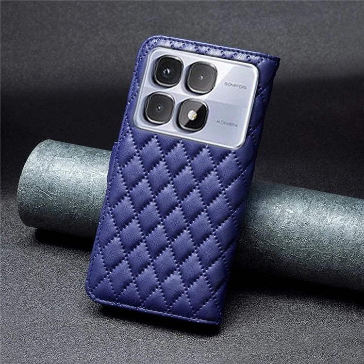 BINFEN COLOR BF Style-14 For Xiaomi Redmi K70 Ultra Case Rhombus Phone Leather Cover Stand