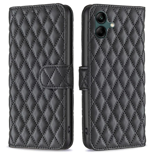 BINFEN COLOR BF Style-14 For Samsung Galaxy A06 Case PU Leather Rhombus Phone Cover