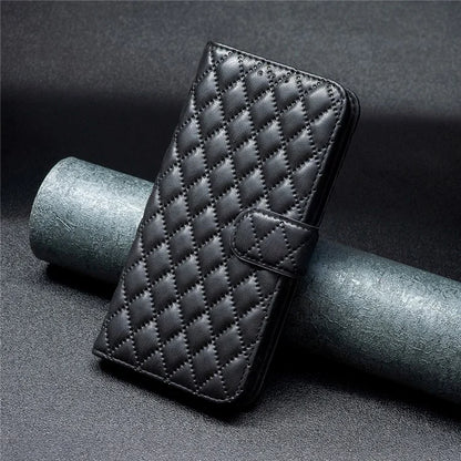 BINFEN COLOR BF Style-14 For Samsung Galaxy A06 Case PU Leather Rhombus Phone Cover