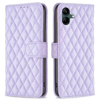 BINFEN COLOR BF Style-14 For Samsung Galaxy A06 Case PU Leather Rhombus Phone Cover