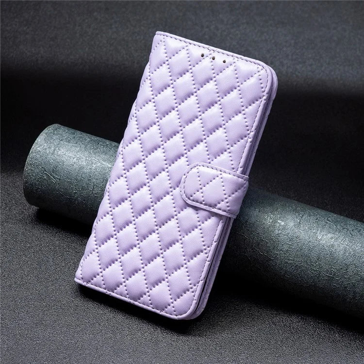BINFEN COLOR BF Style-14 For Samsung Galaxy A06 Case PU Leather Rhombus Phone Cover