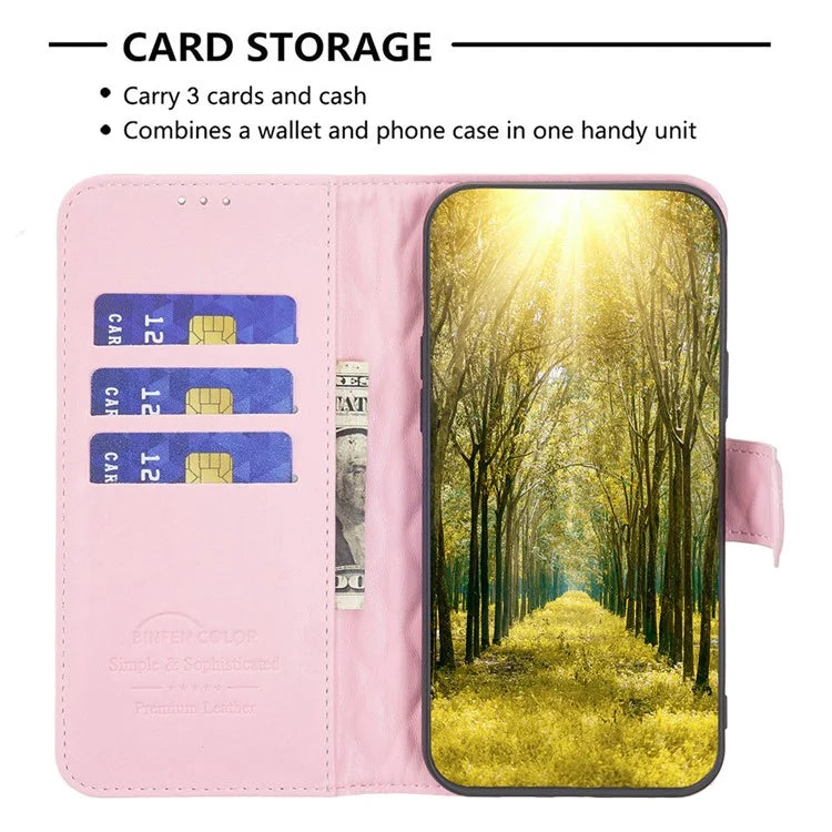 BINFEN COLOR BF Style-14 For Samsung Galaxy A06 Case PU Leather Rhombus Phone Cover