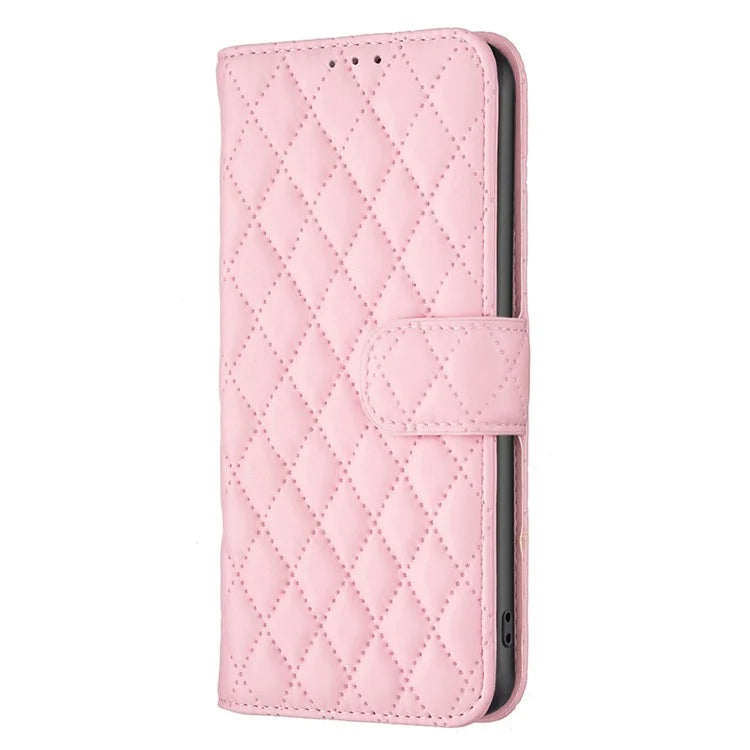 BINFEN COLOR BF Style-14 For Samsung Galaxy A06 Case PU Leather Rhombus Phone Cover