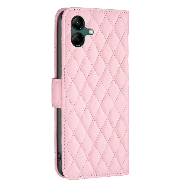 BINFEN COLOR BF Style-14 For Samsung Galaxy A06 Case PU Leather Rhombus Phone Cover
