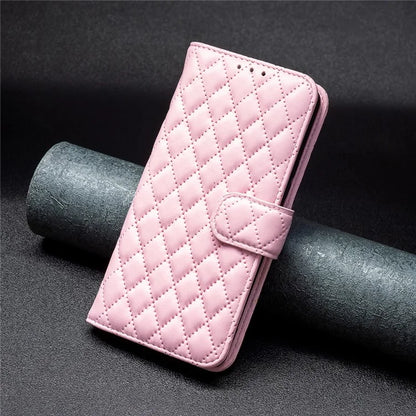 BINFEN COLOR BF Style-14 For Samsung Galaxy A06 Case PU Leather Rhombus Phone Cover
