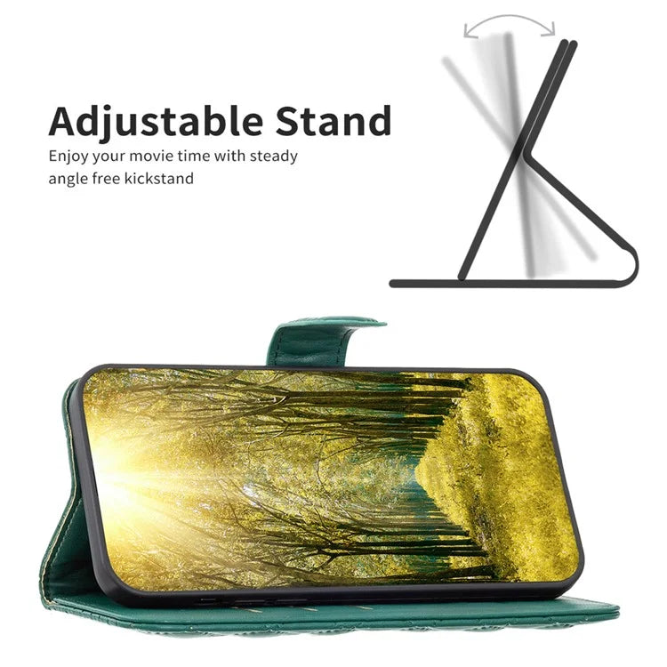 BINFEN COLOR BF Style-14 For Samsung Galaxy A06 Case PU Leather Rhombus Phone Cover
