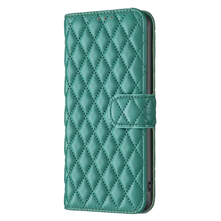 BINFEN COLOR BF Style-14 For Samsung Galaxy A06 Case PU Leather Rhombus Phone Cover