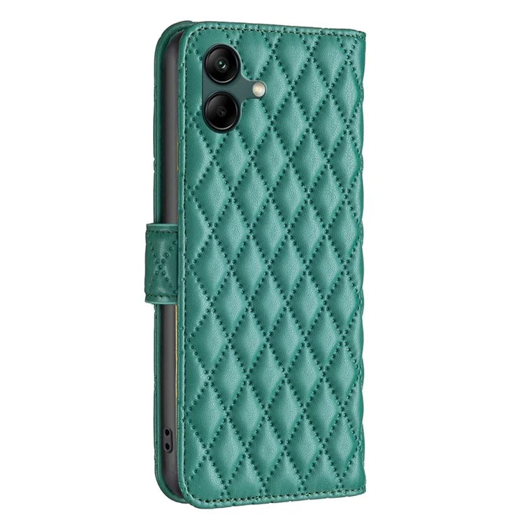 BINFEN COLOR BF Style-14 For Samsung Galaxy A06 Case PU Leather Rhombus Phone Cover