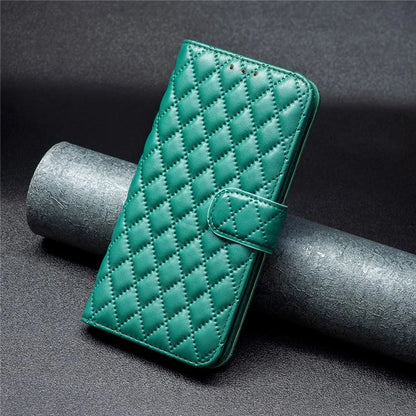BINFEN COLOR BF Style-14 For Samsung Galaxy A06 Case PU Leather Rhombus Phone Cover