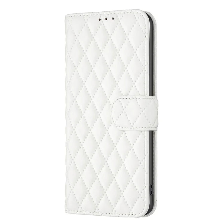 BINFEN COLOR BF Style-14 For Samsung Galaxy A06 Case PU Leather Rhombus Phone Cover