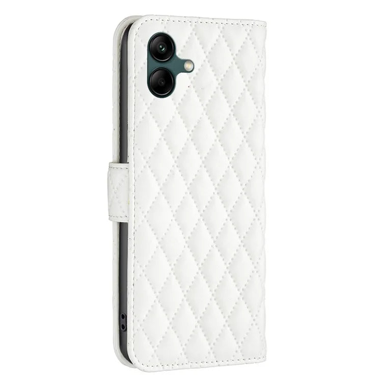 BINFEN COLOR BF Style-14 For Samsung Galaxy A06 Case PU Leather Rhombus Phone Cover