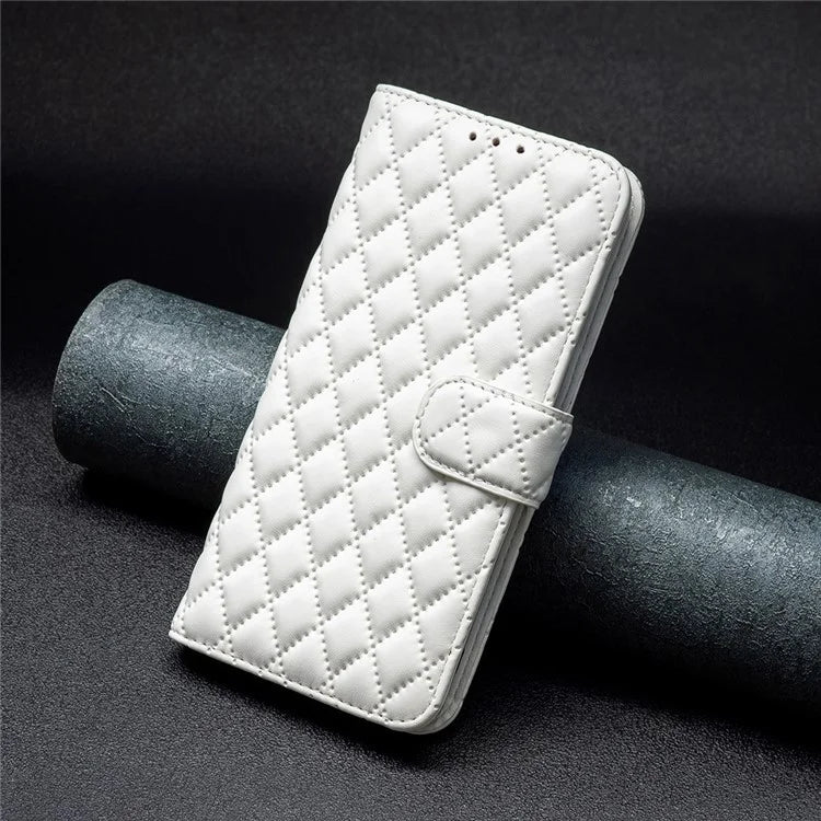 BINFEN COLOR BF Style-14 For Samsung Galaxy A06 Case PU Leather Rhombus Phone Cover