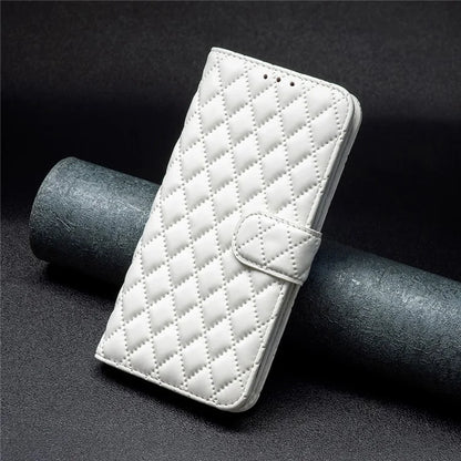BINFEN COLOR BF Style-14 For Samsung Galaxy A06 Case PU Leather Rhombus Phone Cover