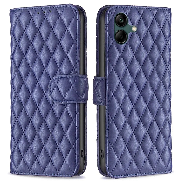 BINFEN COLOR BF Style-14 For Samsung Galaxy A06 Case PU Leather Rhombus Phone Cover