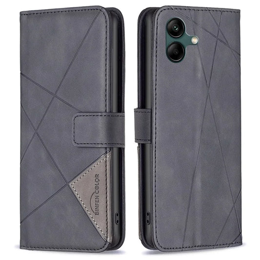 BINFEN COLOR BF05 For Samsung Galaxy A06 Case Wallet PU Leather Geometric Phone Cover