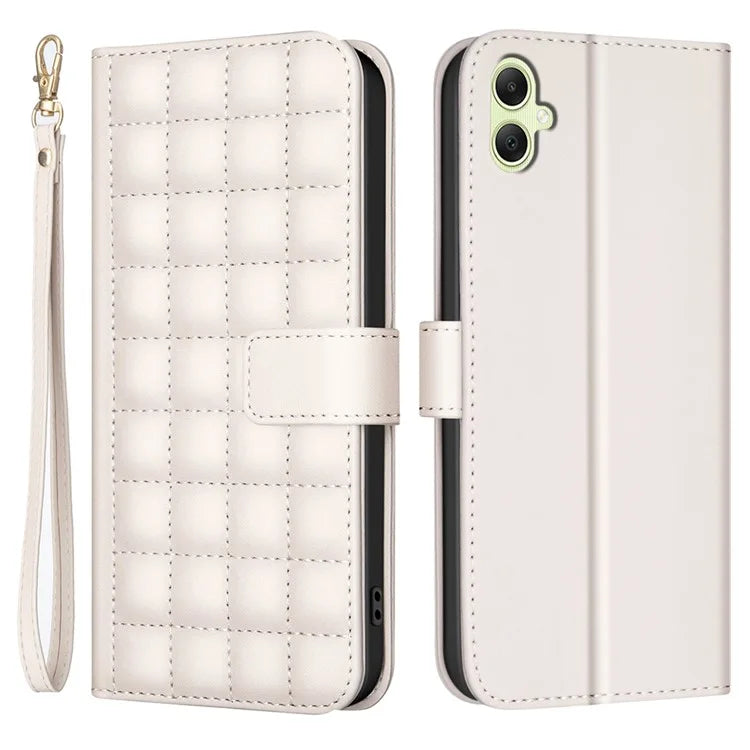 BINFEN COLOR BF34 for Samsung Galaxy A06 Case Wallet PU Leather Cover Square Grid Pattern