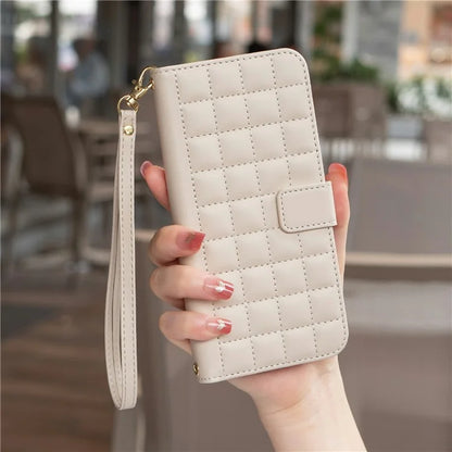 BINFEN COLOR BF34 for Samsung Galaxy A06 Case Wallet PU Leather Cover Square Grid Pattern
