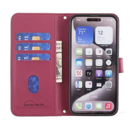 BINFEN COLOR BF34 for Samsung Galaxy A06 Case Wallet PU Leather Cover Square Grid Pattern