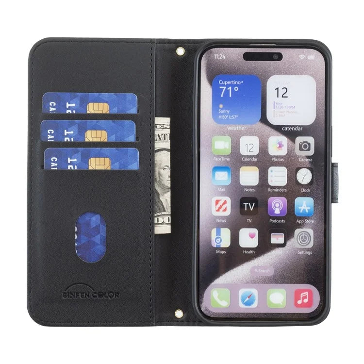 BINFEN COLOR BF34 for Samsung Galaxy A06 Case Wallet PU Leather Cover Square Grid Pattern
