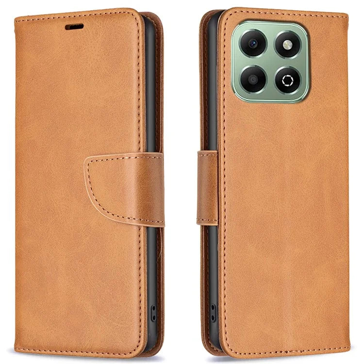 For Honor X6b 4G Case Solid Color PU Leather Wallet Stand Phone Cover