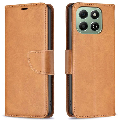For Honor X6b 4G Case Solid Color PU Leather Wallet Stand Phone Cover