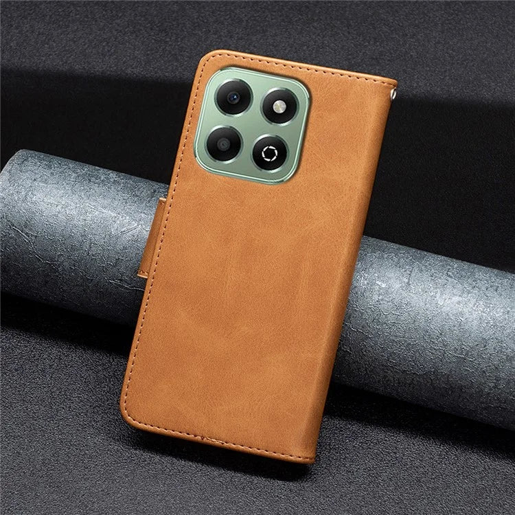 For Honor X6b 4G Case Solid Color PU Leather Wallet Stand Phone Cover