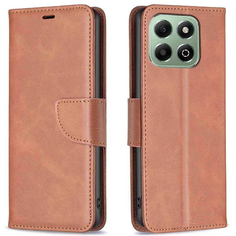 For Honor X6b 4G Case Solid Color PU Leather Wallet Stand Phone Cover