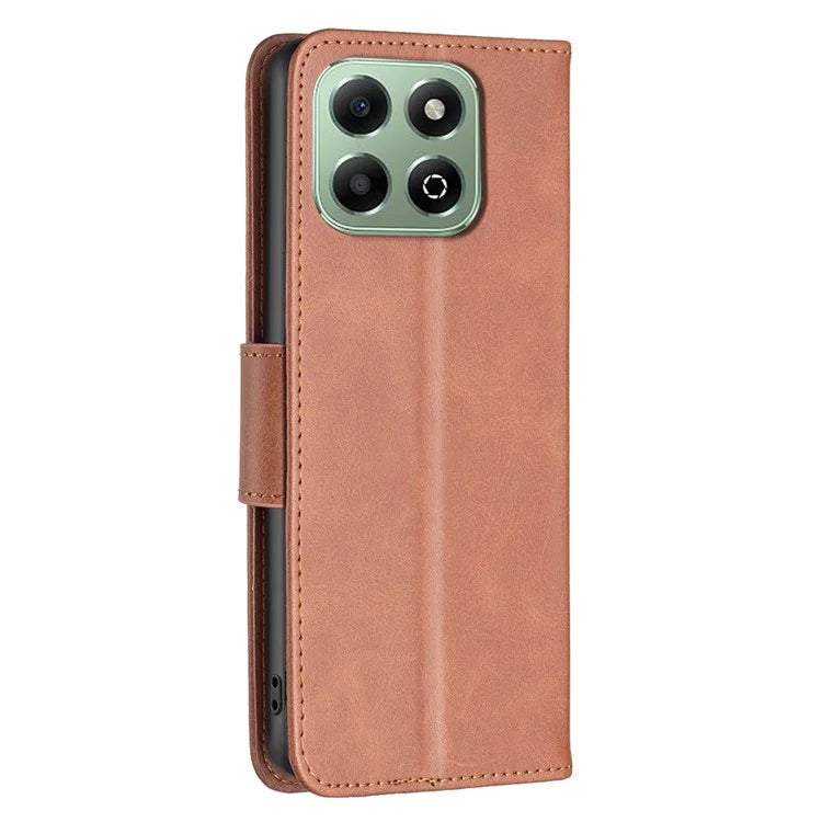 For Honor X6b 4G Case Solid Color PU Leather Wallet Stand Phone Cover