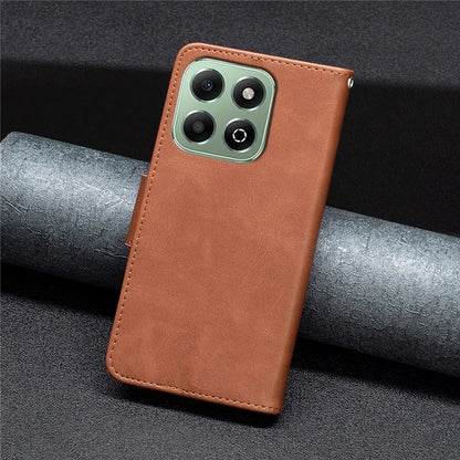 For Honor X6b 4G Case Solid Color PU Leather Wallet Stand Phone Cover