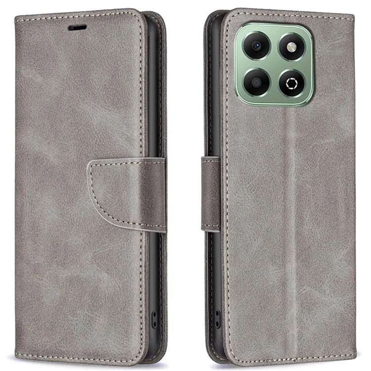 For Honor X6b 4G Case Solid Color PU Leather Wallet Stand Phone Cover
