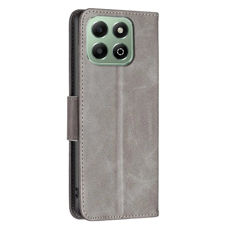 For Honor X6b 4G Case Solid Color PU Leather Wallet Stand Phone Cover