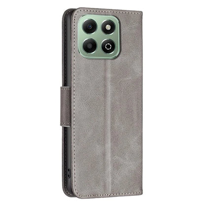 For Honor X6b 4G Case Solid Color PU Leather Wallet Stand Phone Cover